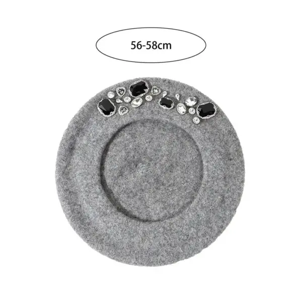 Women's Wool French Beret – Rhinestone Decor & Warm Winter Hat - Image 6