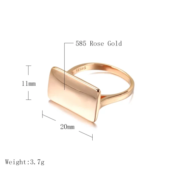 Dangle Square Luxury Ring - Rose Gold & Zircon – Image 2
