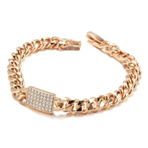 Vintage Cuban Link Luxury Bracelet – Rose Gold & Zircona