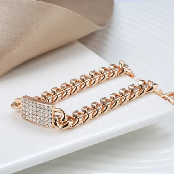 Vintage Cuban Link Luxury Bracelet – Rose Gold & Zircona - Image 5