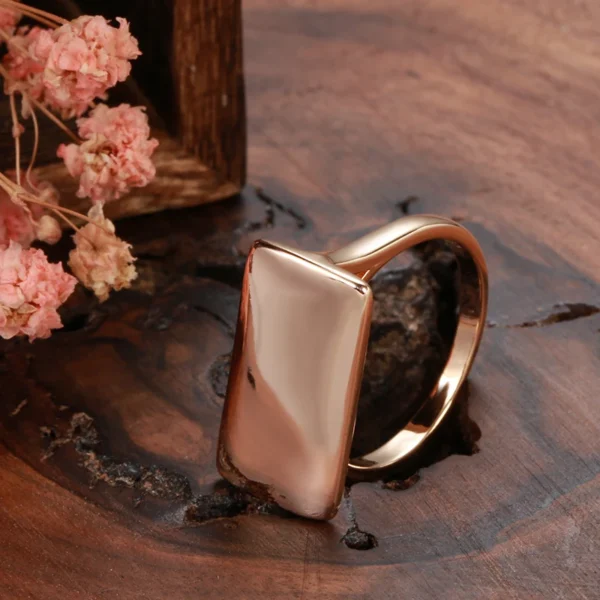 Dangle Square Luxury Ring - Rose Gold & Zircon – Image 3