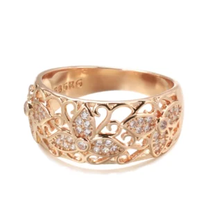 Elegant Flower Luxury Ring - Rose Gold & Zircon