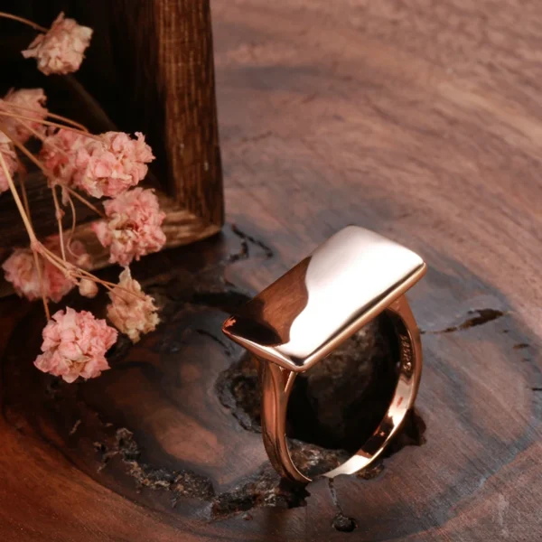 Dangle Square Luxury Ring - Rose Gold & Zircon – Image 5