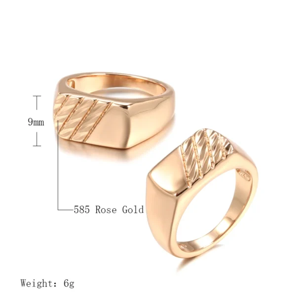 Glossy Square Luxury Ring - Rose Gold & Zircon – Image 2