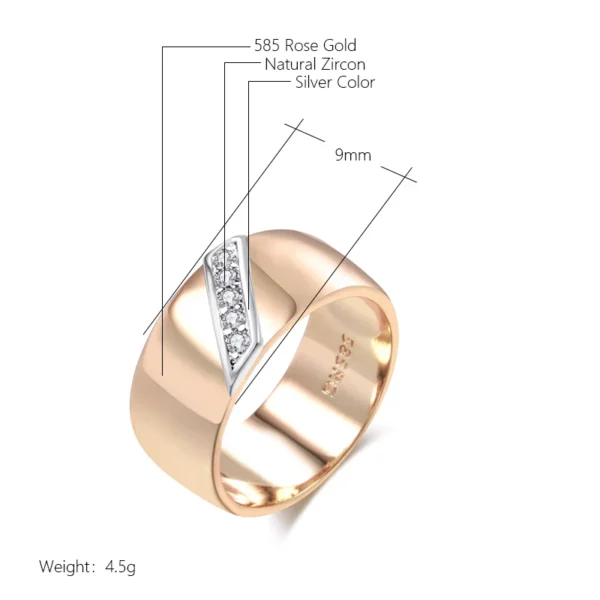 Silver Luxury Ring – Rose Gold & Zircon – Image 2