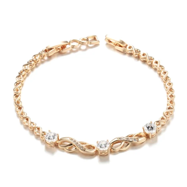 Elegant Vintage Luxury Bracelet – Rose Gold & Zircon