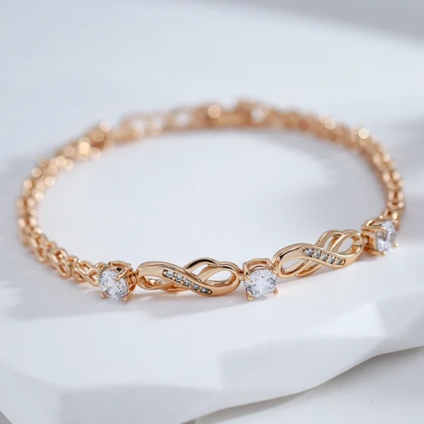 Elegant Vintage Luxury Bracelet – Rose Gold & Zircon – Image 3