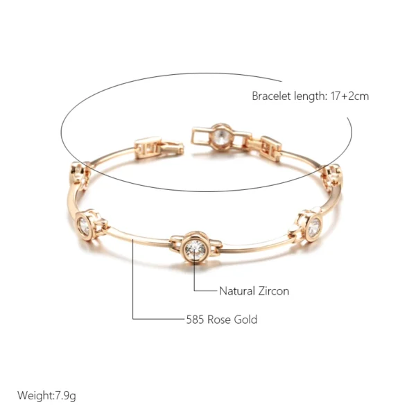 Elegant Luxury Bracelet – Rose Gold & Zircon - Image 2