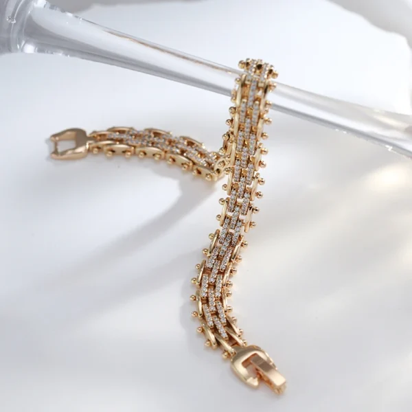 Unique Link Vintage Luxury Bracelet – Rose Gold & Zircon - Image 5