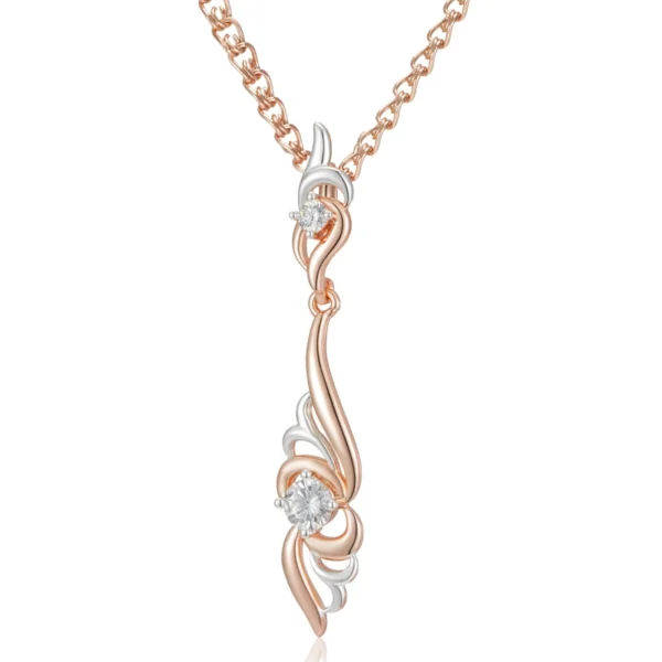 Flower Silver Luxury Pendant Necklace – Rose Gold & Zircon