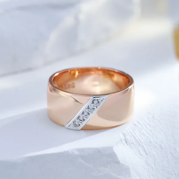 Silver Luxury Ring – Rose Gold & Zircon – Image 5