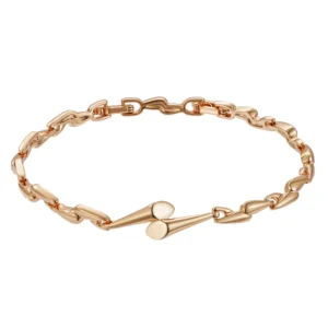 Geometric Link Luxury Bracelet – Rose Gold & Zircon