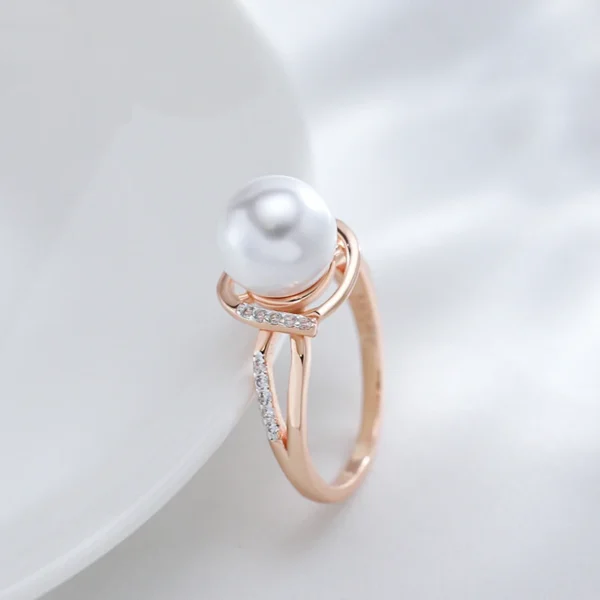 Pearl Luxury Ring - Rose Gold & Zircon – Image 5