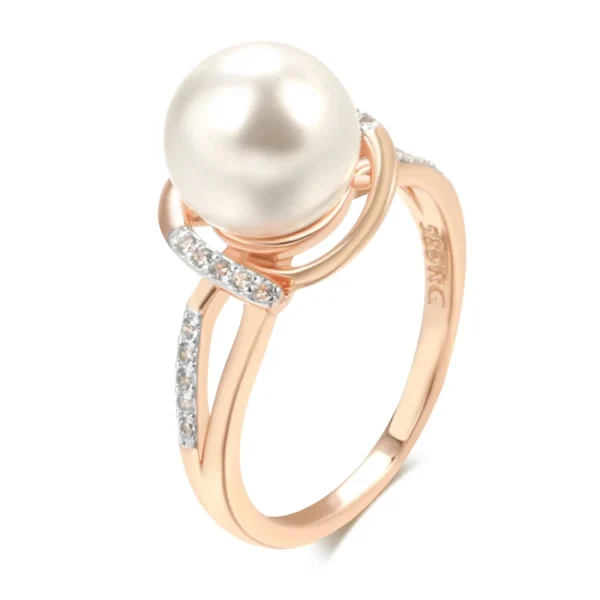 Pearl Luxury Ring - Rose Gold & Zircon