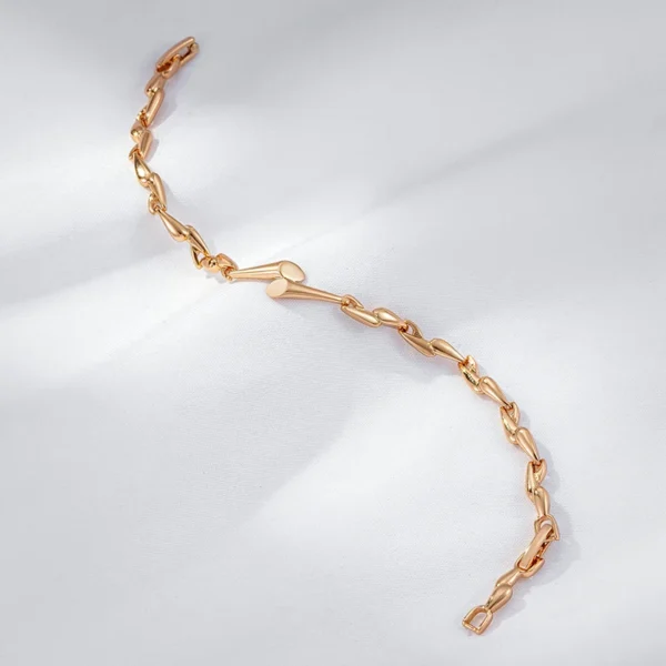 Geometric Link Luxury Bracelet – Rose Gold & Zircon – Image 4