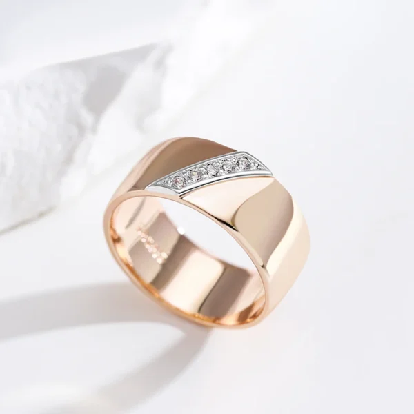 Silver Luxury Ring – Rose Gold & Zircon – Image 4