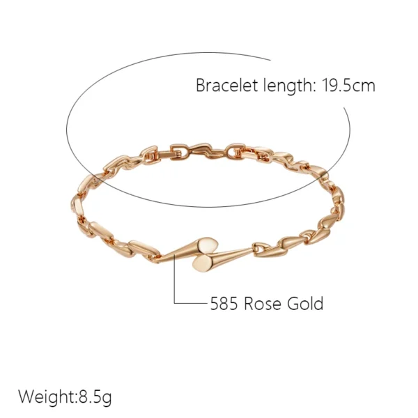 Geometric Link Luxury Bracelet – Rose Gold & Zircon – Image 2