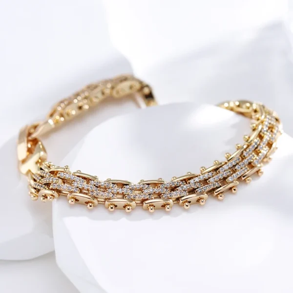 Unique Link Vintage Luxury Bracelet – Rose Gold & Zircon - Image 3