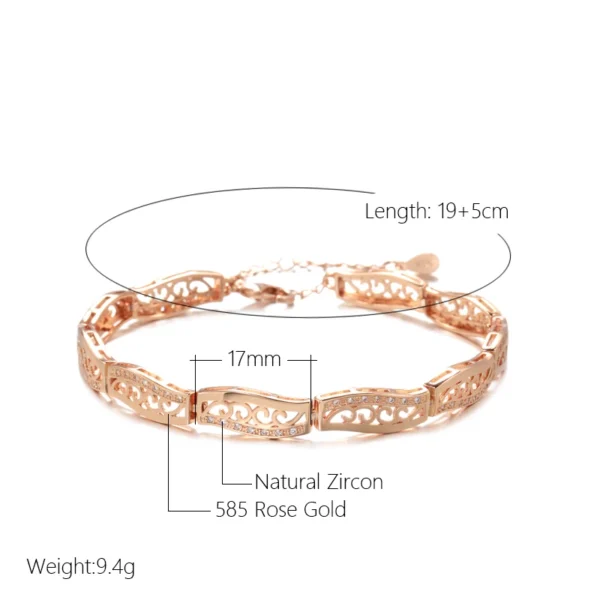 Vintage Wedding Luxury Bracelet – Rose Gold & Zircon - Image 2