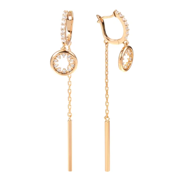 Long Tassel Dangle Luxury Earrings – Rose Gold & Zircon