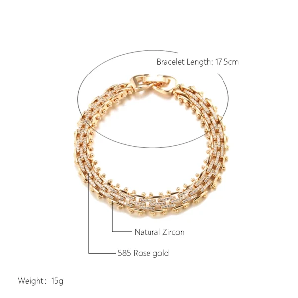 Unique Link Vintage Luxury Bracelet – Rose Gold & Zircon - Image 2