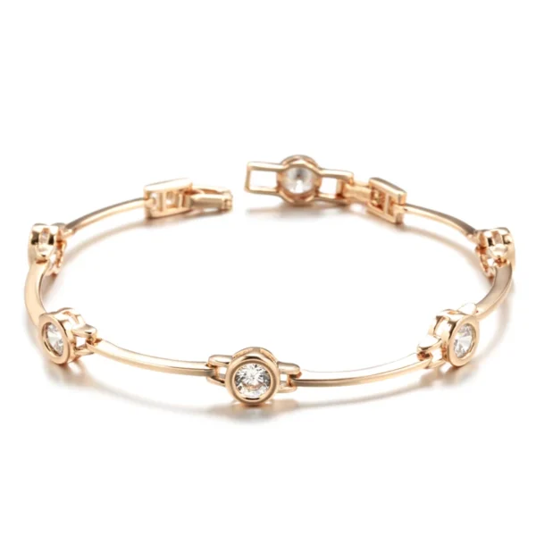 Elegant Luxury Bracelet – Rose Gold & Zircon