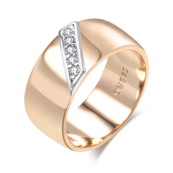 Silver Luxury Ring – Rose Gold & Zircon