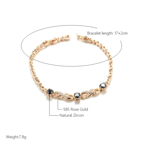 Elegant Vintage Luxury Bracelet – Rose Gold & Zircon – Image 2